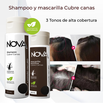 KIT CUBRE CANAS SHAMPOO + MASCARILLA NUTRITIVA